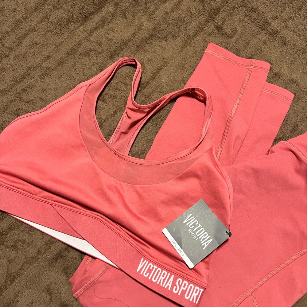 Victoria Sport Coral Sports Bra and Leggings Set